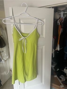 Abercrombie Lime Green Slip Dress with White Trim